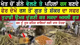 ਗੰਨੇ ਦੇ ਰਸ ਤੋਂ ਕਿਵੇਂ ਬਣਦਾ ਹੈ ਗੁੜ ਅਤੇ ਸ਼ੱਕਰ | ਦੇਖੋ ਅਲੋਪ ਹੁੰਦਾ ਜਾਂਦਾ ਵਿਰਸਾ | jaggery Making process