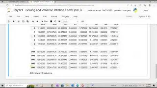 Scaling and Variance Inflation Factor VIF in Jupyter Notebook