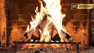🔥Burning firepalace 4k/ Crackling Longs & Relaxing Ambiance for sleep & Focus music