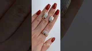 Для экстравагантного образа! Комплект из золота с фианитами 🤩 #серьги #кольцо #украшения