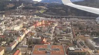 Landing at Innsbruck airport Kranebitten