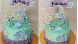 تورته حوريه البحر او عروسه البحر بكل تفاصيلها وباستخدام التوبر @#aya gaber