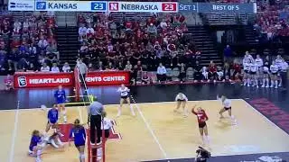 Amazing Defense Knuckles Hames Rodriguez Nebraska Husker Volleyball Spring Game vs Kansas 4/23/2022
