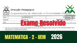 Resolucao de exame de Matemática 2 UEM 2026
