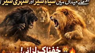 Epic Lion Battle in Open Field | Black Lion vs Golden Lion Fight 🦁🔥