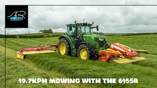 19 Kph Mowing with the John Deere 6155r & Pottinger Novacat Mowers