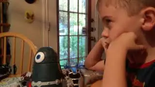Drake reviews Avengers plane and alien robot and Stars Wars tie fighter