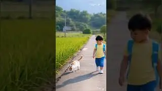 cute baby is walking with cat #shorts #shortvideo #short #shortsvideo #shortsviralbaby y