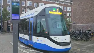 Netherlands, Amsterdam, tram 5 ride from Zoutkeetsgracht to Amsterdam-Zuid