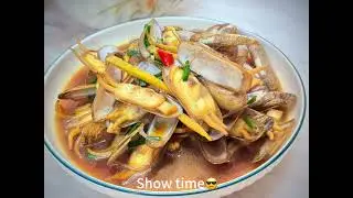 Chinese food Fried Razor Clams&Amway queen's pot #amway #nutrilite #安利 #纽崔莱