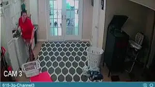 Door opens and closes by itself and scares lady.