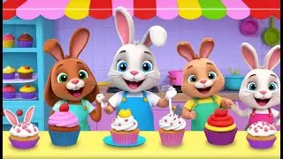 Bunny Opens a Cupcake Shop | Funny and Fun Kids Nursery Rhyme Animation