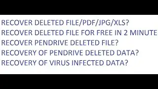 How to Recover Data/Files from a Formatted Hard Disk/Pen Drive/ Memory Card (Step By Step) X?