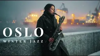 Oslo Winter Jazz Night | Relaxing Nordic Jazz | Snowy City Lights (Cozy Night Mix)
