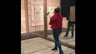 Girl Scouts axe throwing