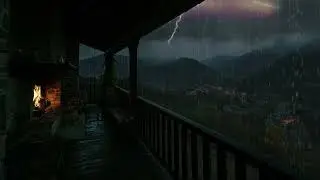 Misty Forest Path and Cozy Fire &ndash; Rainy Lakeside Retreat for Relaxation and Sleep