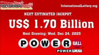 Powerball lottery result on December 22, 2025 - Jackpot is $1.70 billion now