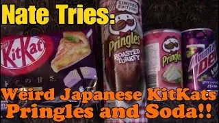 Nate Tries: Japanese Apple Pie KitKats, Egg Sandwich Pringles & Mountain Dew Violet!!!
