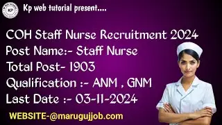 COH Recruitment for 1903 Staff Nurse Posts 2024
