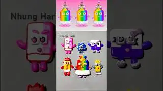 Showing Sprunki Numberblocks Baby 18, 1, 16, 3, 70,2 made with Clay 😜 #sprunki #numberblocks #clay