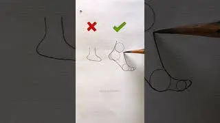 Right Way To Draw Human Feet  #shorts #shortsfeed #youtubeshorts #art