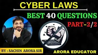 Internet & Cyber Laws in Hindi | Best 40 Questions (Part-2) | IT ACT 2000 | Cyber Laws MCQ |