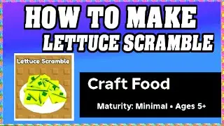 How To Make LETTUCE SCRAMBLE in CRAFT FOOD ROBLOX [Unlock New Recipe] [walkthrough]