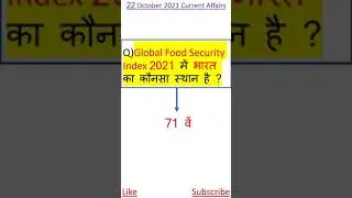 22 October 2021 Current Affairs | 1 Minute Current Affairs | #Shorts | #YouTubeShorts | #GK | #gk711