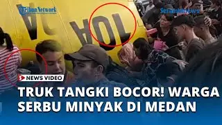 Viral! Truk Tangki Terbalik di Lubuk Pakam, Minyak Mentah Bocor dan Dikerumuni Warga
