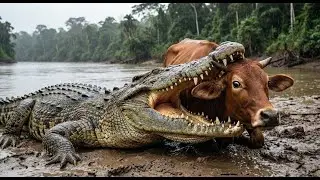 Fearless Heroes Rescue Helpless Cow From Monster Crocodile 🐊