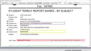 Create Termly Subject Assessment Report for College