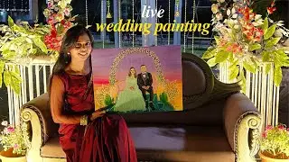 Live wedding painting vlog | Painting at sangeet Function