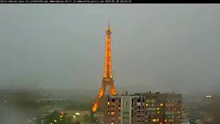 Lightning strikes Eiffel Tower