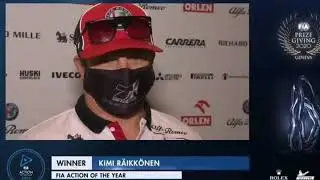 FIA Action Of The Year Award Winner Kimi Raikkonen.  F1 2020.