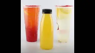 PET fruit squeeze juice bottle 10oz 16.9oz beverage enzyme tea transparent plastic milk tea bottle
