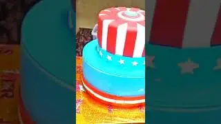 #cake #birthdaycakedesign #shortscake #shortvideo captain America cake decoration