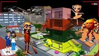 Yuta Mio Panik CCTV Merekam PASUKAN ANOMALY dan buat Rumah Tahanan Besar  || SAKURA SCHOOL SIMULATOR