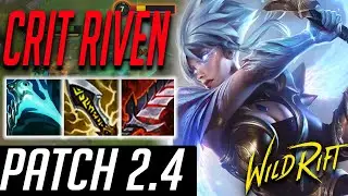RIVEN PRO 1V9 WITH NEW CRIT BUILD ON PATCH 2.4 IN WILD RIFT - RIVEN SENTINEL SKIN GAMEPLAY
