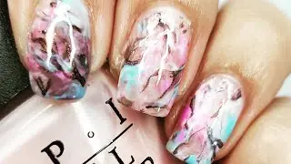 MARBLE NAILS USING CLEAR STAMPER