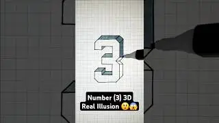 Tutorial Number (3) 3D Real Illusion on paper  #drawing  #easy3d  #realistic #3ddrawing #satisfying