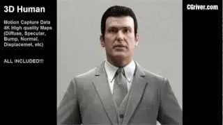 Rigged & Animated 3D Model (Human, People, Business, Male Character) 3DS Max with VRay BMan0005HD2CS