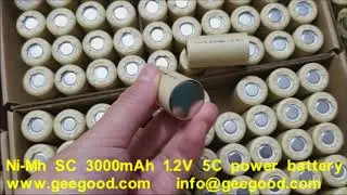 2018 Ni-Mh SC 3000mAh 1.2V 5C power battery paper sleeve high temperature batteries from Geegood