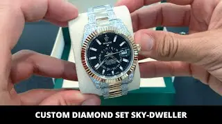 UNBOXING A CAGAU FULLY CUSTOM DIAMOND SET ROLEX SKY-DWELLER BLACK DIAL BI-METAL