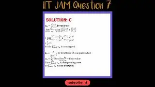 IIT JAM Mathematics 2022 Question 7 | Quick Solution