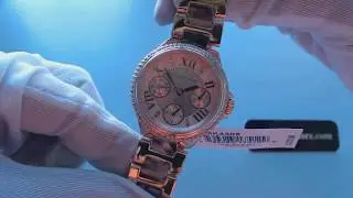 Women's Rose Gold Michael Kors Mini Camille Glitz Watch MK4308