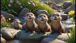 Five Little Otters Slide Slide Slide! 🦦 | Fun Animal Song & Nursery Rhymes