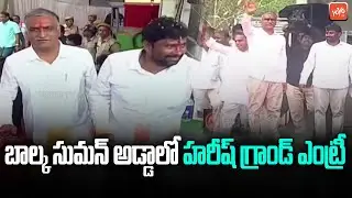 Minister Harish Rao GRAND Entry at Chennur Public Meeting | Balka Suman Craze | CM KCR | YOYO TV