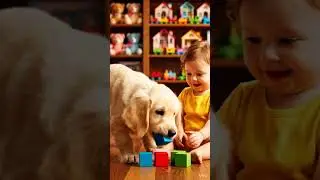 The cute little dog 🐕 was playing a toys from the baby #shorts #cute #dog #about kids all