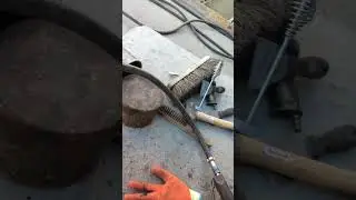 Cleaning Heavy Cement Deposits with a Needle Gun | Industrial Maintenance 🏗️⚒️