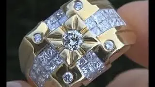$14,995 Men's Diamond & 18kt Gold Ring - Top Quality VS/F Diamonds - Size 10